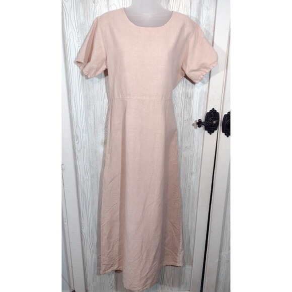 Vintage 90s Cotton Studio Pink Maxi Dress Small Cottagecore Boho - Picture 2 of 9